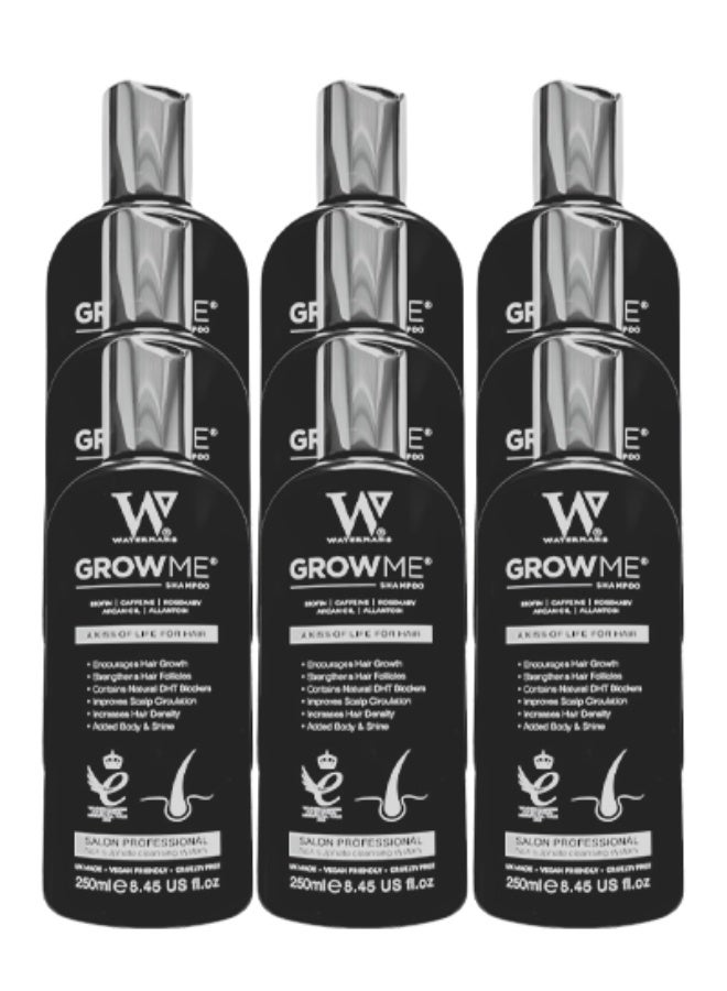 Watermans 9 Pieces Grow Me Shampoo With Biotin Caffeine Rosemary And Argan Oil For Hair Growth Strengthening and Shine Non Sulphate Formula 250ml - Image 1
